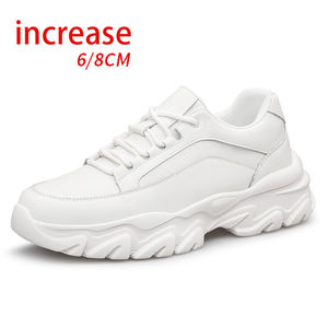 New Unisex Elevator Shoes Big Size 6CM Lift <b>Sneakers</b> Cow Leather Insoles Daily Height Increasing Sport Shoes for <b>Men</b> for Spring - Product Image 1