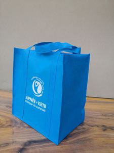 Sac fourre-tout en tissu non tissé laminé écologique, imprimé sur mesure, réutilisable, avec logo personnalisé, sacs de rangement découpés en D en tissu non tissé - Product Image 6