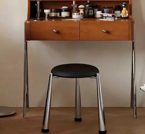 Tabouret empilable en tissu souple pour invités, tabouret de rechange pour usage domestique, tabouret de rangement et de coiffure luxueux et haut de gamme - Product Image 6