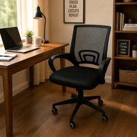 Chaise de bureau ergonomique moderne en tissu maillé respirant, avec accoudoirs réglables en hauteur, soutien lombaire et rotation à 360 degrés pour le bureau à domicile