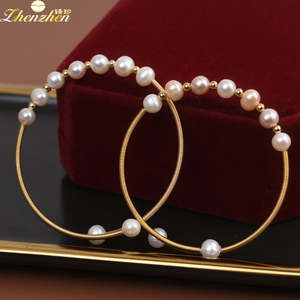 Bracelet jonc ajustable en perles d'eau douce blanches naturelles WENCHI pour femmes, vente en gros pour les fabricants - Product Image 5