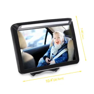 Baby Car Mirror Safety Infant In Backseat 360 Adjustable Light Up Mirror For Baby