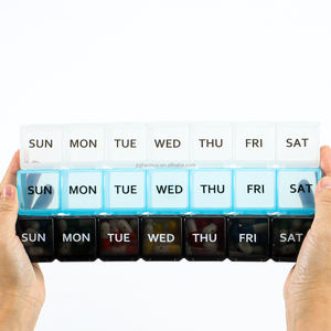 กล่องยา7วัน,กล่องใส่ยาประจำวันขนาดใหญ่รายสัปดาห์ที่จัดเก็บยาพร้อมปุ่มกดง่ายสำหรับใส่ยา/วิตามิน/น้ำมันปลา - Product Image 1