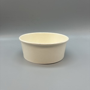 Disposable Food Grade Waterproof Greaseproof Leakproof Rectangle Craft <b>Paper</b> Bowl Lid Salad Sandwich Sushi Takeaway Customizable - Product Image 6