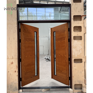 Double <span class=keywords><strong>porte</strong></span> française en bois de chêne et acajou avec verre et tableau arrière au sommet <span class=keywords><strong>Porte</strong></span> <span class=keywords><strong>d</strong></span>'<span class=keywords><strong>entrée</strong></span> pour maisons Portes doubles extérieures - Product Image 2