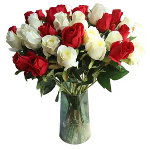 붉은 장미 인공 꽃 실크 장미 인공 꽃 장미 어머니의 날 결혼식 날짜 기념일 장식