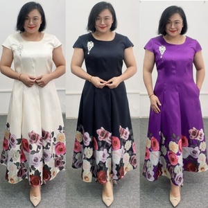 Vestido Casual Elegante de Alta Calidad, Tejido de Poliéster Suave con Estampado Floral, Vestido de Talla Grande para Mujer con Spandex - Product Image 4