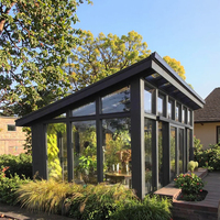 Véranda moderne 4 saisons, véranda extérieure en verre, jardin d'hiver imperméable, cadre en aluminium, maisons en verre Low-E, entrepôt, hôtel