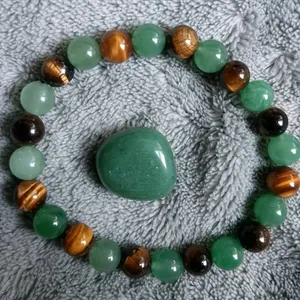 Bracelet en pierre naturelle avec perles de verre colorées, collection Tranquillité, vente en gros directe d'usine, prix dégressifs - Product Image 1