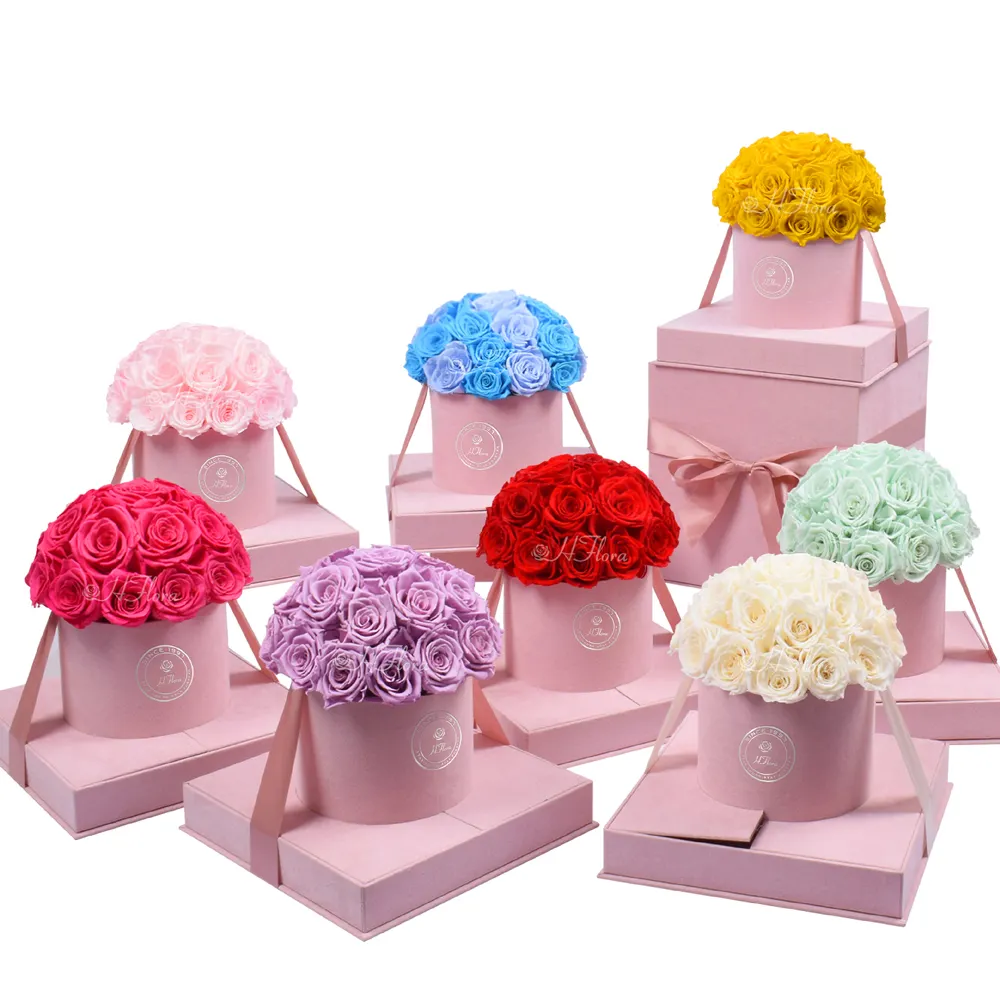 母の日ギフトセットのアイデアのための花のための2022ボックス女性のためのバレンタインデークリスマスギフトローズエターネルエタニティフラワー
