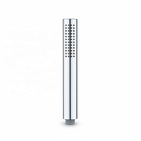 Pommeau de douche cylindrique chromé élégant à haute efficacité et économie d'eau, à sortie unique et large jet de pluie, idéal pour les salles de bain d'appartements