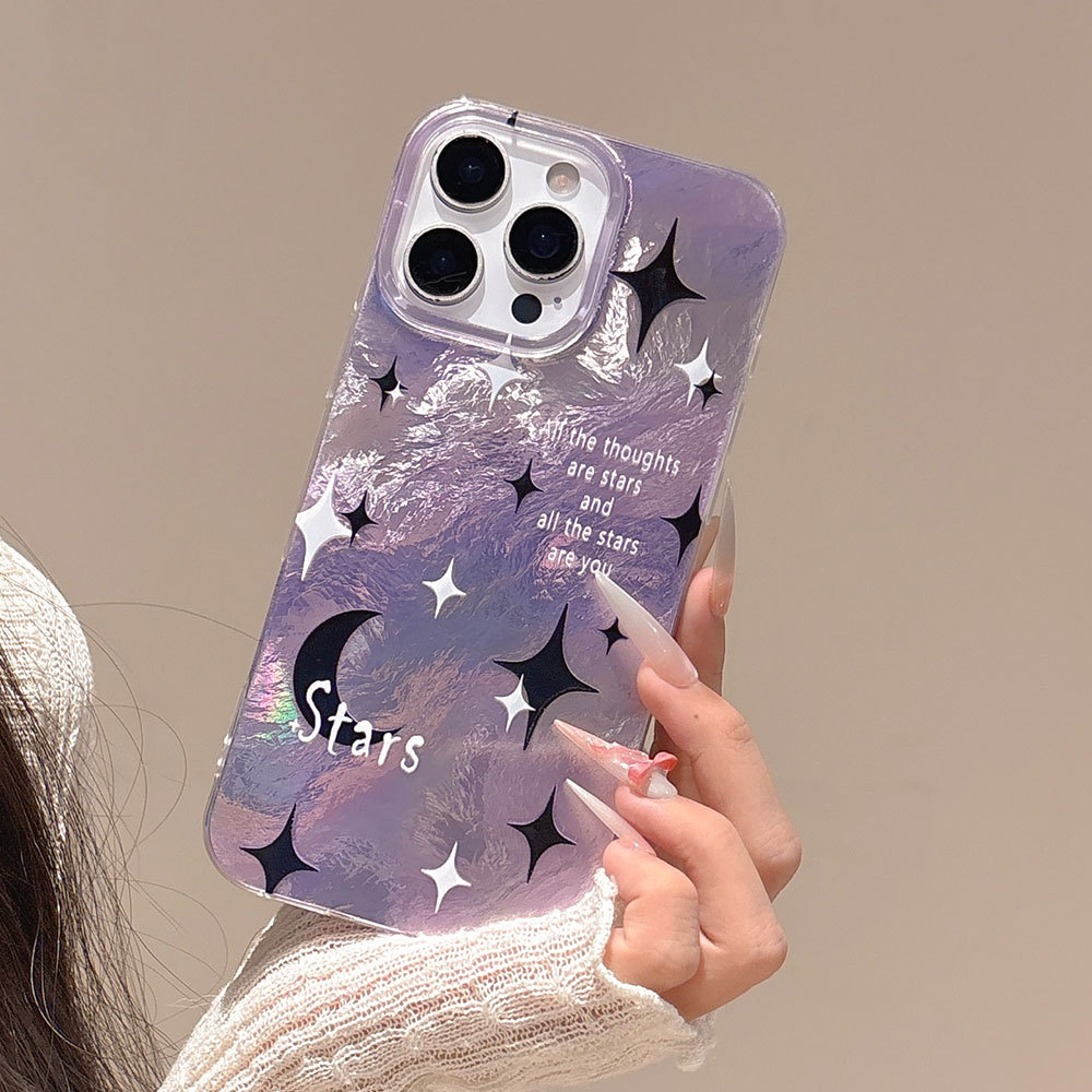 Stars and the moon all over the sky