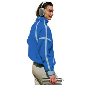 Sudadera Corta de Forro Polar Sherpa para Mujer, Suave, Cálida para Invierno, Informal, Acogedora, Tipo Teddy - Product Image 2