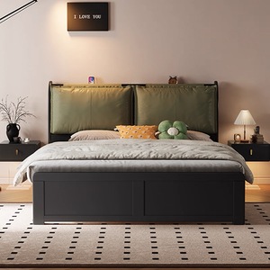 Moderno semplice casa camera da letto principale mobili Puff Cloud Head Board letto matrimoniale per appartamenti - Product Image 3