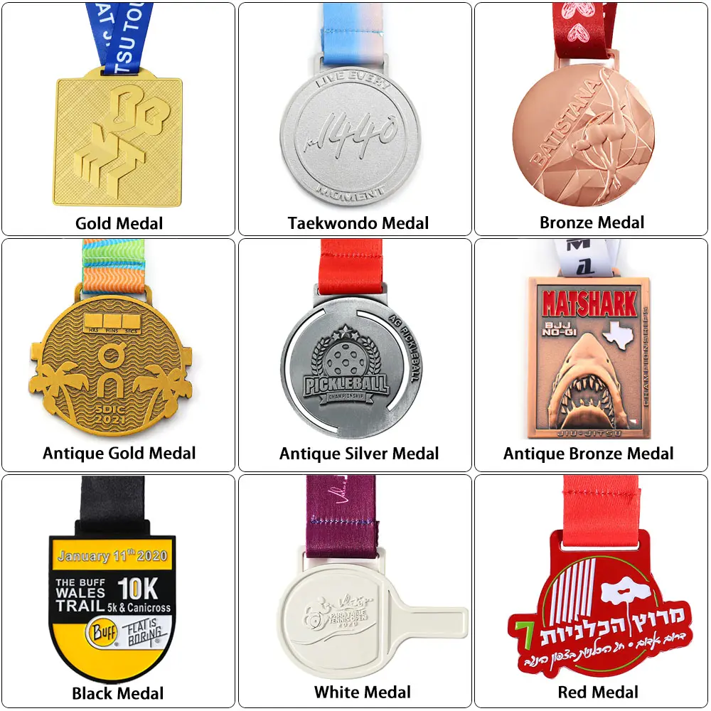 High High Quality Medals Manufactures Cheap Zinc Alloy Metal Sport Medal Bjj Taekwondo Karate Judo Running Football Bespoke 2D 3D Award Custom Medals