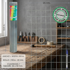 Rete Elettrosaldata Zincata 50x50 / 2,00 / 80 cm. GA Roll 25 metri - Product Image 2