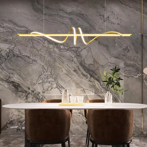 Jacksun vàng xoắn ốc dẫn tuyến tính đèn chùm 120cm nhôm ánh sáng mặt dây chuyền trên Bảng thay đổi độ sáng đảo đèn chiếu sáng cho phòng ăn - Product Image 4