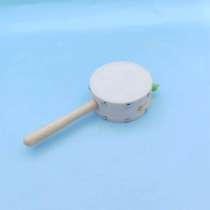 Wholesale Natural Blank Rattle <b>Drum</b> Double-sided Plain Sheepskin Surface For Calming Newborn - Product Image 4