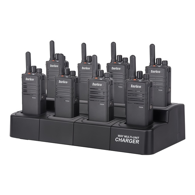 8 Units Battery Two Way Radio Desktop Charger DMC-12 for Inrico T522A Interphone