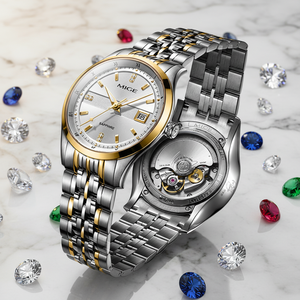 Relógio Mecânico de Luxo com Função de Calendário, Resistência à Água e Pulseira de Aço Inoxidável para Negócios Sofisticados - Product Image 1