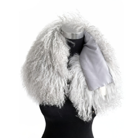 Écharpe d'hiver luxueuse en fourrure de mouton de Mongolie pour femmes avec boucle magnétique longue