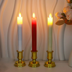 Support de bougie LED, base de bougie longue, chandelier - Simulation de flamme vacillante, décoration d'ambiance de mariage - Product Image 2