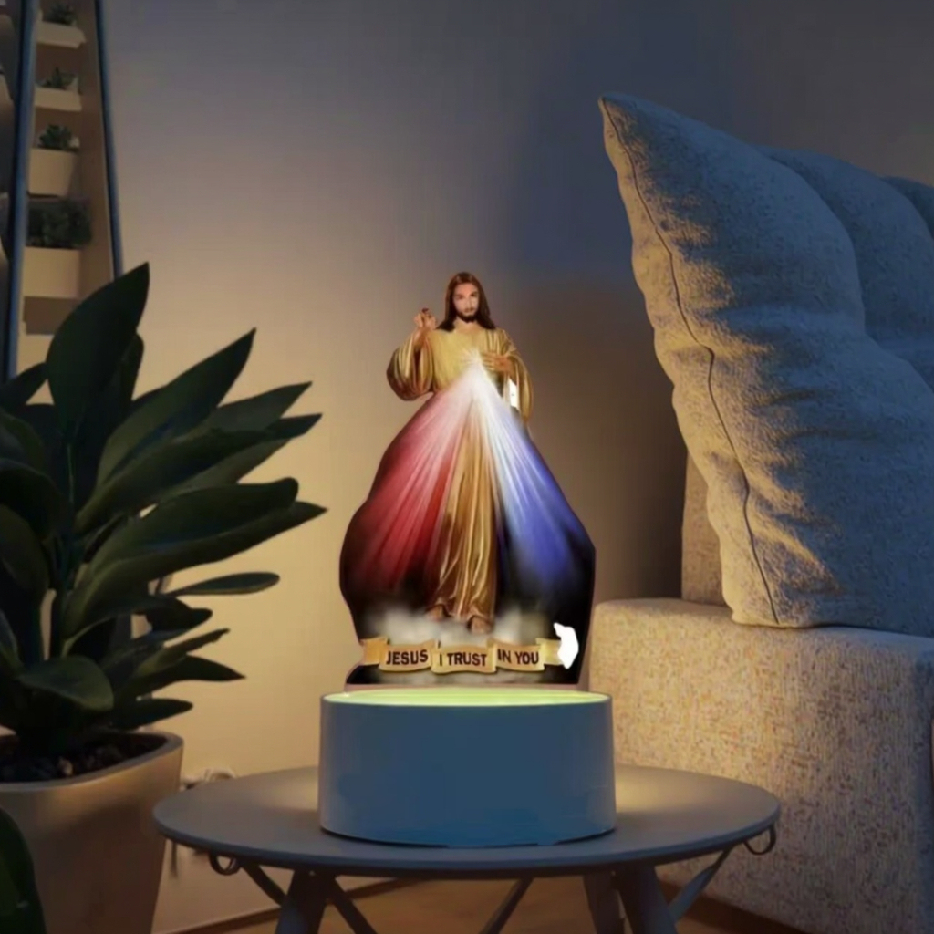 3D Acrylic LED Night Light Churches Jesus Virgin Mary Saviour Religious Lamp Warm Light Room Gift