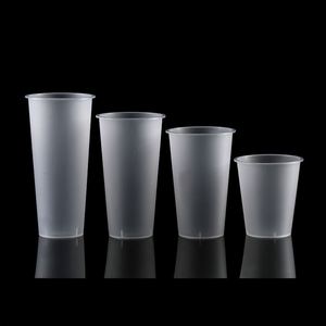 Gobelet en plastique PP transparent/dépoli personnalisé 12/16/22/32 oz pour thé au lait, bubble tea, jus, avec couvercle, jetable, avec logo - Product Image 3