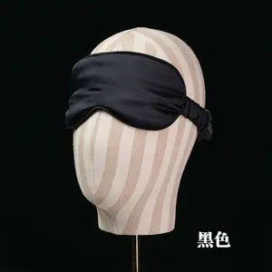 Máscara de seda de marca própria com logotipo personalizado de fábrica conjunto de máscara de seda para dormir luxuosa preta 100% real de seda amoreira