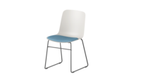 Chaise de bureau roulante sans accoudoirs avec roulettes, chaise de formation à coque en plastique avec siège en tissu
