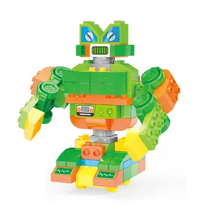 新款DIY积木砖套件杆玩具机器人2in1块儿童益智玩具