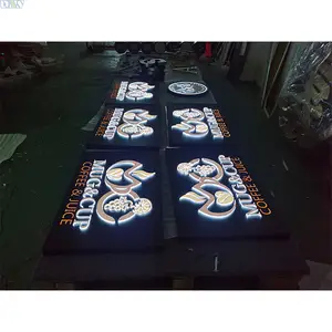 Factory price retail signs acrylic signs new circle led sign light box with acrylic crystal letters