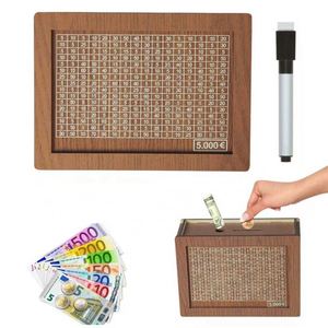 Tirelire en bois personnalisée pour enfants - Boîte d'épargne DIY pour adultes et enfants, objectif 10 000 $, cadeau promotionnel idéal - Product Image 3