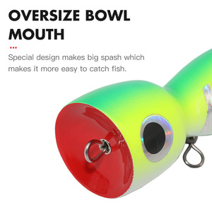Di alta qualità OEM 17cm 80g 4 colori in legno artificiale Popper pesca esca <span class=keywords><strong>per</strong></span> la pesca in acque profonde pesca in barca grande gioco di tonno esca - Product Image 4