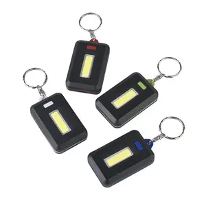 Groothandel Cob Mini Sleutelhanger Zaklamp 3 Modus Waterdichte Draagbare Pocket Torch Light Lamp