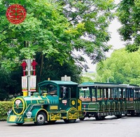 Train touristique à moteur diesel certifié CE, capacité 40 places, pour usage urbain, train sans rails, train électrique terrestre de divertissement de petite taille