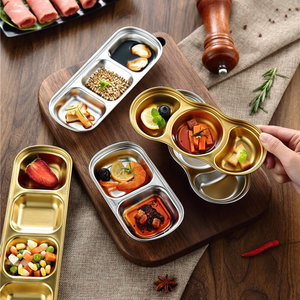 304 Stainless Steel Seasoning Dish Irregular Shape For Korean BBQ Hot Pot Sauce Kimchi Party Use - Product Image 1