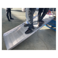 Rampe d'accès pour fauteuil roulant en alliage d'aluminium portable et légère 55*75cm, double pliage, rampe de chargement pour moto