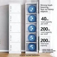 Casier métallique moderne, durable et écologique à 5 portes, assemblé, avec 5 niveaux de ventilation et serrure à clé, idéal pour les gymnases, les bureaux, les employés et les étudiants