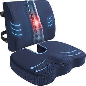 Cojín de soporte lumbar de espuma viscoelástica ergonómico para silla de oficina, coche, alivio del dolor de espalda - Product Image 1