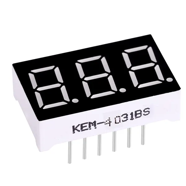 KEM-4031BS super rojo ánodo común de 0,4 pulgadas de 3 dígitos led de siete segmentos de 7 segmentos