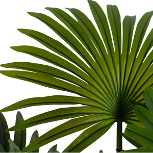 Palmier <span class=keywords><strong>tropical</strong></span> artificiel très vendu, 120 cm, en plastique, pour mariage, maison, fruits, palmiers verts, palmier en pot, intérieur, résistant aux UV - Product Image 2