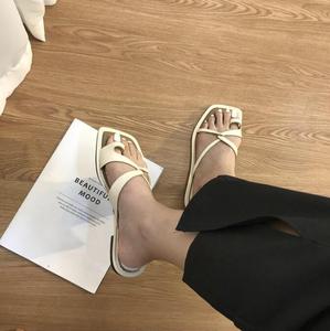 New Factory Ladies Set-toe Outdoor Fashion Beach Slides Women's Square Head Flat Sandals Slippers - Product Image 6