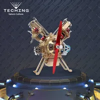 Saturn Culture Alloy V2 Twin Cylinder Engine Assembly Model Toy pour kits de robotique