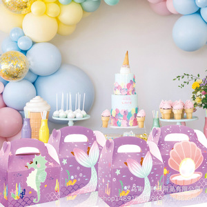 Boîte cadeau en forme de coquille de sirène, cadeau de fête en papier, cadeau de retour pour anniversaire, pour enfants de 2 à 4 ans, style queue de poisson - Product Image 3