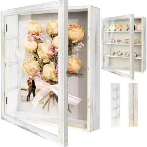 Shadow <b>Box</b> Frame With Flip Top And Lock 4 Layers Rectangle Desktop Display Case For <b>Photo</b> Medal Dried Flower Specimen <b>Storage</b> - Product Image 2