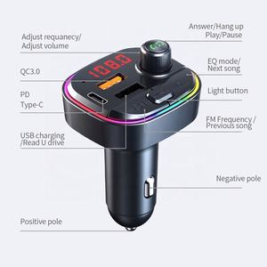 Lutu C13 Bluetooth 5.0 Xe MP3 Máy Nghe Nhạc Với Bluetooth FM Transmitter Thở Ánh Sáng Màu Kép USB Qc3.0 + PD Sạc Nhanh - Product Image 5