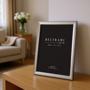 Beltrami Silver Photo <b>Frame</b> Rectangular Silver Plated Wood Structure Embossing <b>Printing</b> Durable Made in Italy - Product Image 3