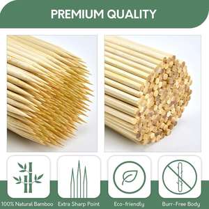 Palitos de Bambú Desechables de Alta Calidad para Barbacoa, Personalizables, de 20cm, 25cm, 30cm, 35cm y 40cm, Fáciles de Limpiar - Product Image 2