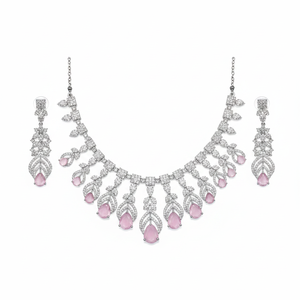 American Diamond <b>Necklace</b> <b>Set</b> <b>Silver</b> Plated 11103253LPI Elegant Fine Jewelry - Product Image 2